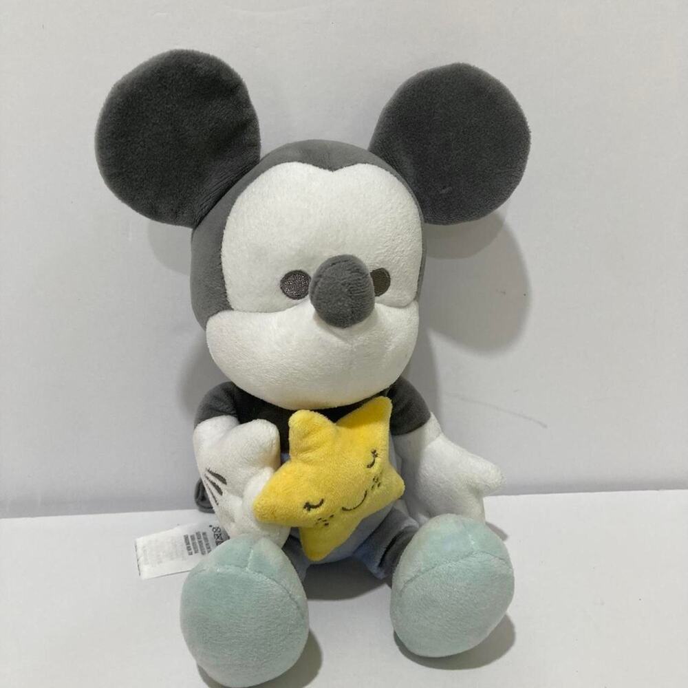 Disney Mickey Mouse Baby Plush Doll Y Night Star  Baby Toys 12" grey